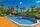 Heated beachfront swimming pool at Bella Vista vacation rental